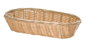 BASKET OBLONG 9X3.5X2 CRACKER NATURAL(1/DZ)