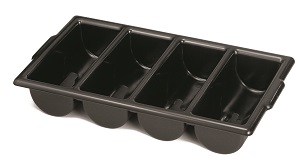 CUTLERY BIN 4 COMPARTMENT  BLACK