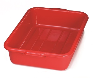 BUS TUB/TOTE BOX - RED 21.25 X 15.75 X 5&quot; DEEP