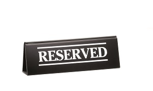 SIGN-RESERVED 2X6 BLACK