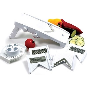 MANDOLINE V-SLICER/GRATER INCLUDES 5 STAINLESS BLADES