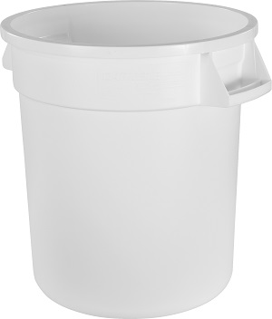 TRASH CAN ROUND 10 GALLON WHITE