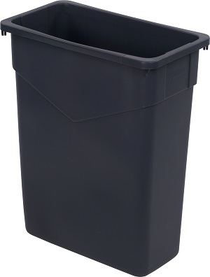 TRASH CAN RECTANGLE 15 GALLON GRAY