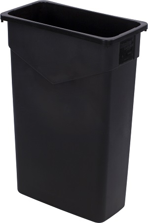 TRASH CAN RECTANGLE 23 GALLON BLACK