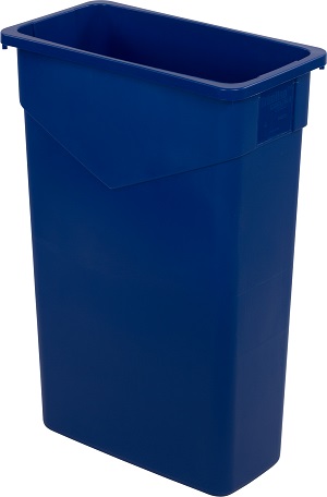 TRASH CAN RECTANGLE 23 GALLON BLUE