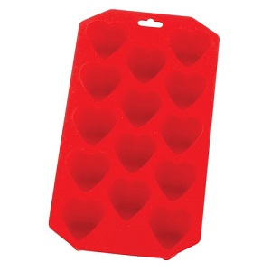 ICE CUBE TRAY-HEART NON-STICK SILICONE