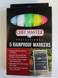 MARKERS-RAIN PROOF-5/PK  BLUE,PINK,WHITE,GREEN,YELLOW