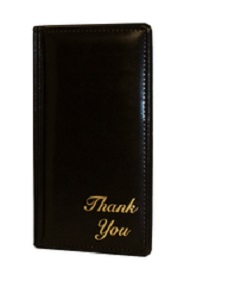 CHECK PRESENTER-DOUBLE PANEL  5X9-&quot;THANK-YOU&quot;-BLACK