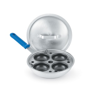 EGG POACHER SET 8&quot; PAN, INSERT LID AND 4 CUPS ALUMINU