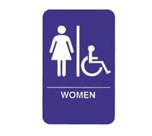 SIGN &quot;WOMEN/ACCESSIBLE&quot; 6&quot;X9&quot;