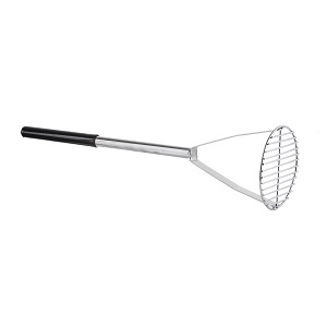 POTATO MASHER-6&quot; ROUND FACE 24&quot;L SS W/VINYL HANDLE