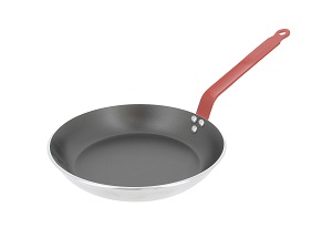 FRY PAN- 9&quot;-NON-STICK ALUMINUM RED HANDLE