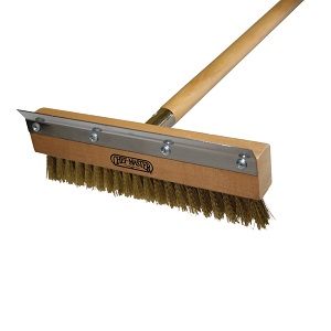 PIZZA OVEN BRUSH-40&quot; HANDLE BRISTLES/SCRAPER SS BLADE