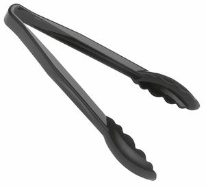 TONGS  9&quot; SCALLOP GRIP BLACK 