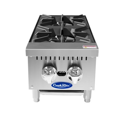 HOT PLATE (2) BURNER - 12&quot;W NATURAL GAS - 64,000 BTU