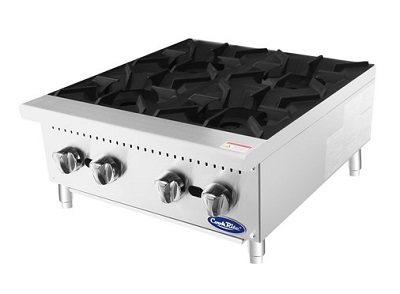 HOT PLATE (4) BURNER - 24&quot;W NATURAL GAS 32,000 BTU