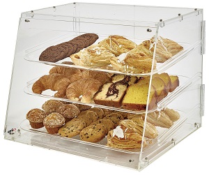 DISPLAY CASE-21X18X16 ACRYLIC  3 TRAY REAR DOOR