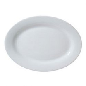 PLATTER-15-1/2&quot; OVAL BRIGHT  WHITE 1 DZ/CASE