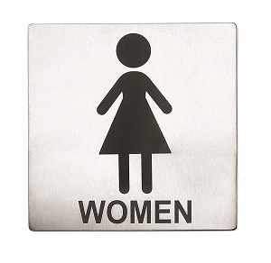 SIGN-5X5 &quot;WOMEN RESTROOM&quot; SS