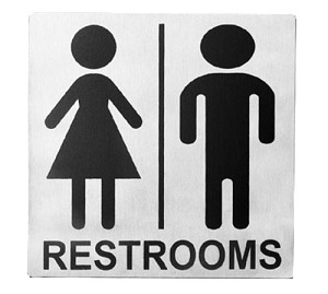 SIGN-5X5 &quot;MEN/WOMAN RESTROOM&quot; SS