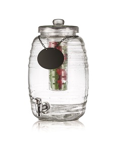 BEEHIVE BEVERAGE DISPENSER-2.5 GALLON GLASS W/CHALKBOARD