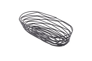 ARTISAN BASKET-OBLONG 9X4X2  BLACK POWDER COATED METAL