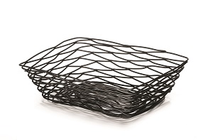 ARTISAN BASKET-RECTANGULAR  9X6X2 BLACK POWDER COAT METAL