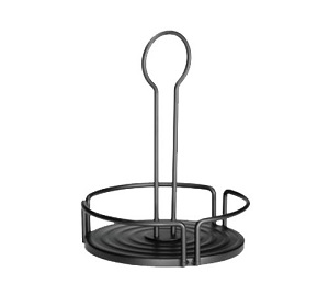 CONDIMENT CADDY RACK-6-&quot; 18/8 BLACK POWDER COATED