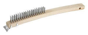 GRILL BRUSH STEEL BRISTLES 14&quot;