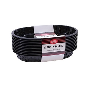 BASKET-CHICAGO OVAL BLACK 10-1/2 X 7 X 1-1/2