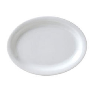 PLATTER-11-1/2&quot; OVAL NARROW  RIM BRIGHT WHITE 1 DZ/CASE