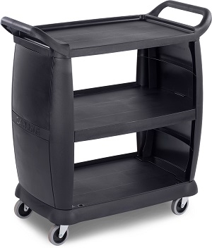 BUS CART 18&quot;X36.25&quot;X38 BLACK 300 LB CAPACITY