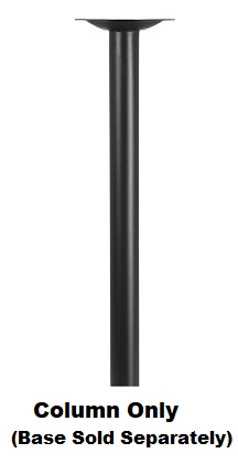 COLUMN BAR HEIGHT 3&quot; DIAMETER W/TOP PLATE &amp; ROD BLACK