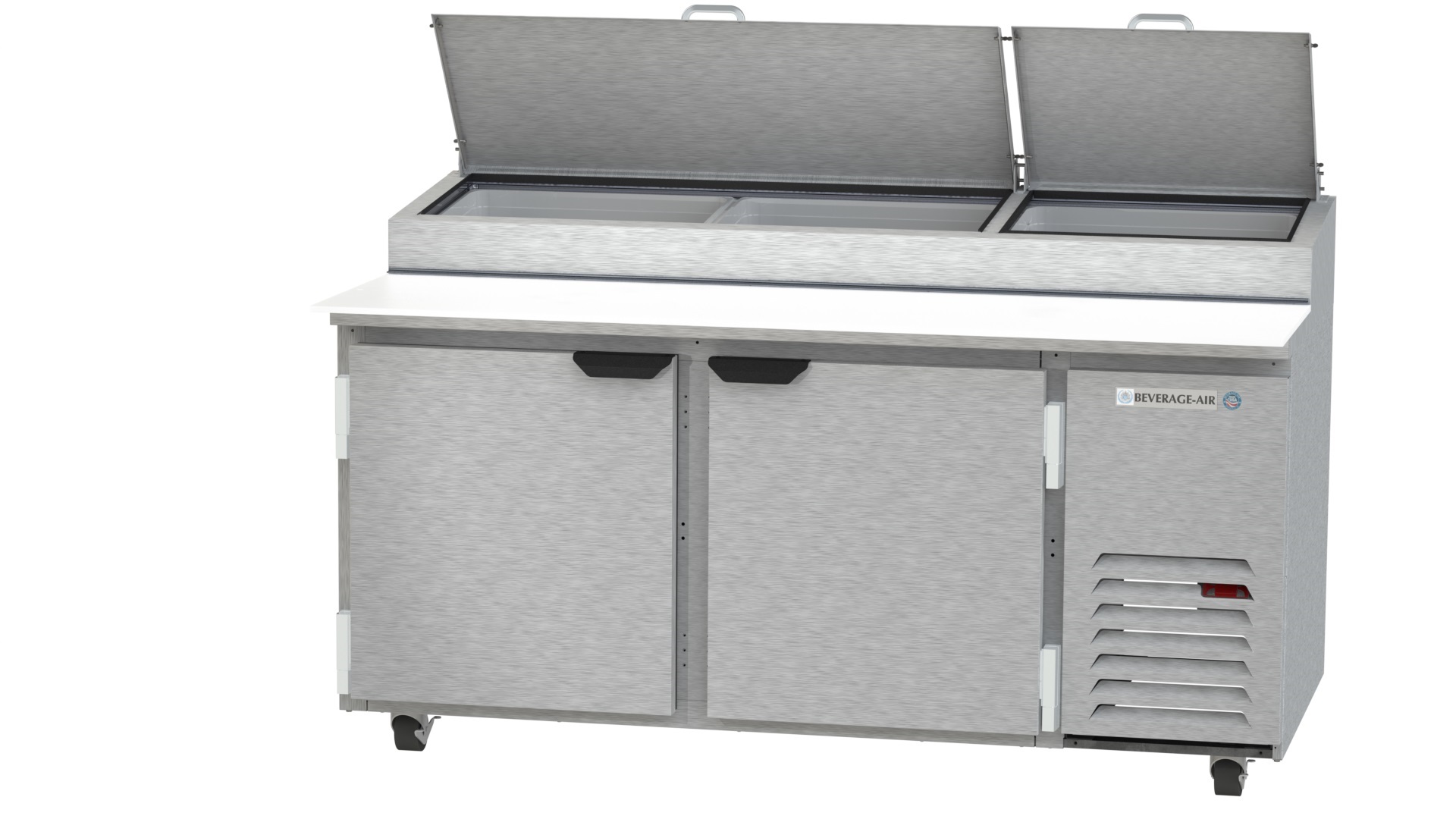 PIZZA PREP TABLE- 67&quot; 2 DOOR 20.7CF S/S EXTERIOR