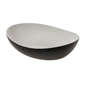 BUFFET BOWL-314 OZ-MELAMINE STONE NATURAL/BLACK-BPA FREE