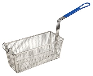 FRY BASKET 13-1/4X5-5/8X5-5/8 BLUE 10&quot;HANDLE