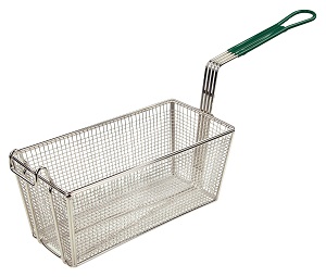 FRY BASKET 13-1/4X6-1/2X6 GREEN 10&quot; HANDLE