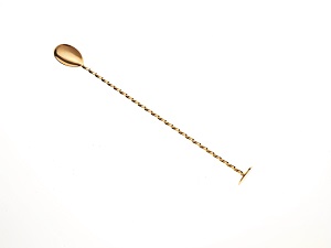 BAR SPOON W/MUDDLER END GOLD