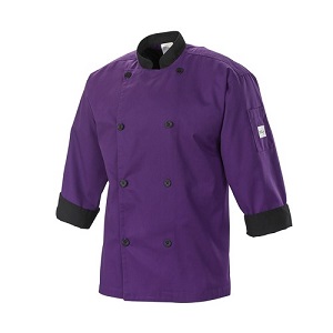 CHEFS JACKET-3/4 SLEEVE   PURPLE MEDIUM 