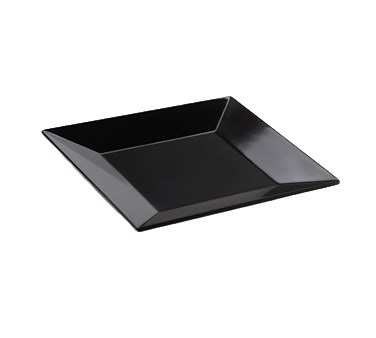 PLATE-8&quot; SQUARE-BLACK-MELAMINE