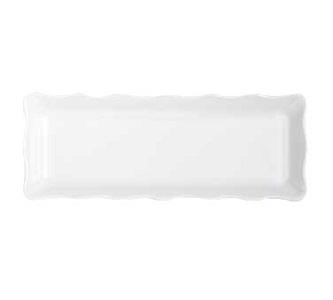 CATERING TRAY-14x5-WHITE W/SCALLOPED EDGE-MELAMINE