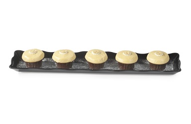 CATERING TRAY-21x5-BLACK SCALLOP EDGE-MELAMINE