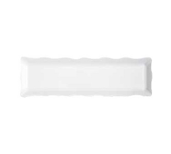 CATERING TRAY-21x5-WHITE SCALLOP EDGE-MELAMINE