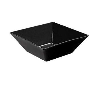 BOWL-14OZ 5&quot;SQUARE-BLACK MELAMINE