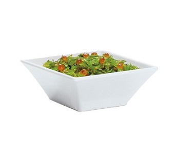 BOWL-14OZ 5&quot;SQUARE-WHITE MELAMINE