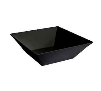 BOWL-51OZ-8&quot;SQUARE-BLACK MELAMINE 