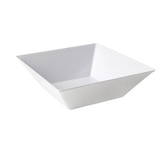 BOWL-51OZ-8&quot;SQUARE-WHITE MELAMINE