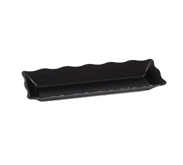 CATERING TRAY-18x7-BLACK  W/SCALLOPED EDGE MELAMINE