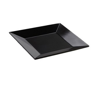 PLATE-12&quot; SQUARE-BLACK  MELAMINE