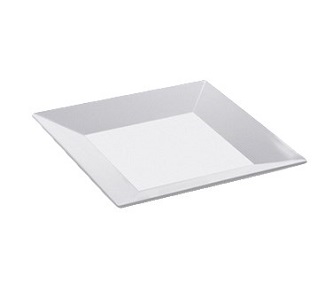 PLATE-12&quot; SQUARE-WHITE  MELAMINE 